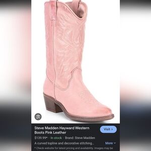 Steve Madden Blush Leather Heeled Boots